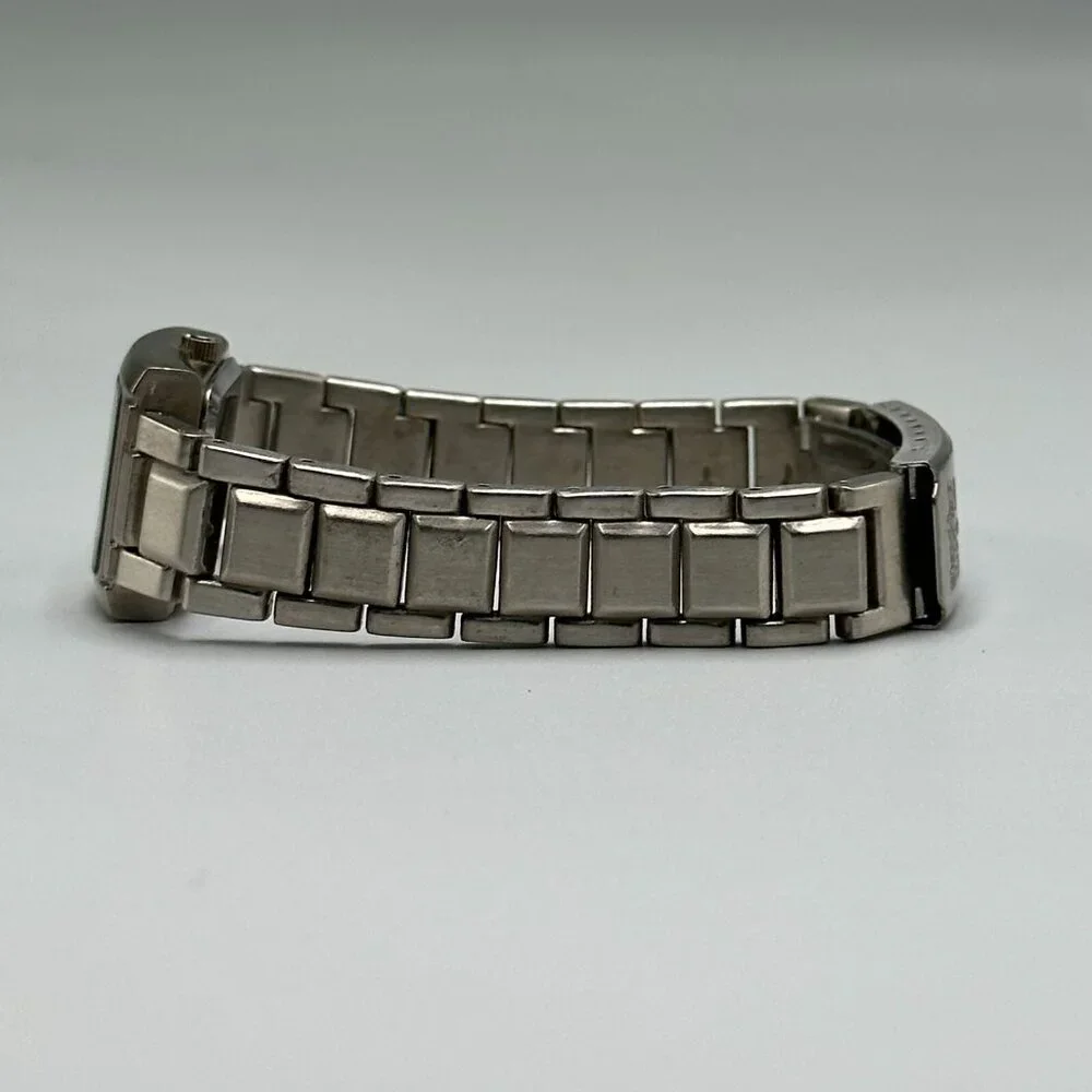 3/$30 Mossimo Watch Women Silver Tone Rectangle Case Date Window 7.5